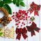 Red Buffalo Plaid Bows 12PCS Christmas Tree Bows Christmas Wreath Bow for Christmas Outdoor Decorations